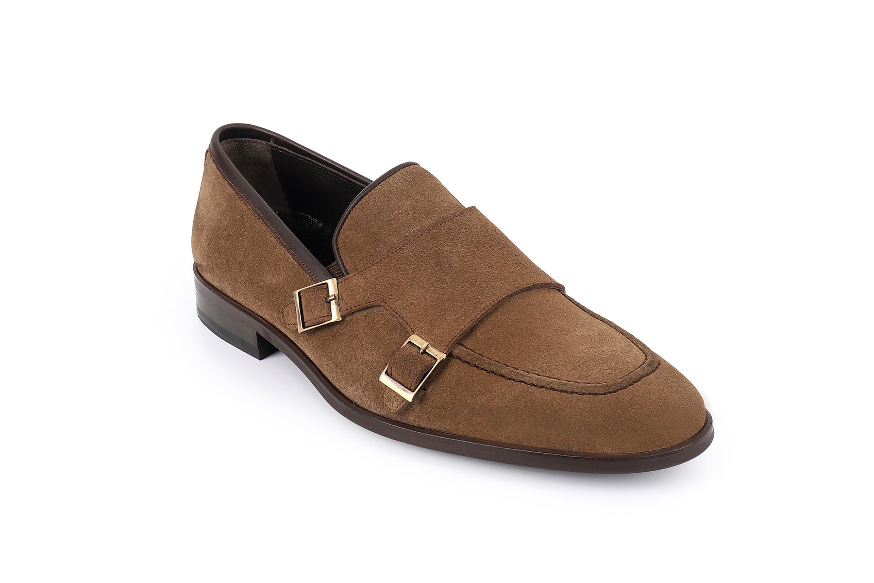 VellaPais Çift Tokalı Erkek Süet Loafers - KC08666SD