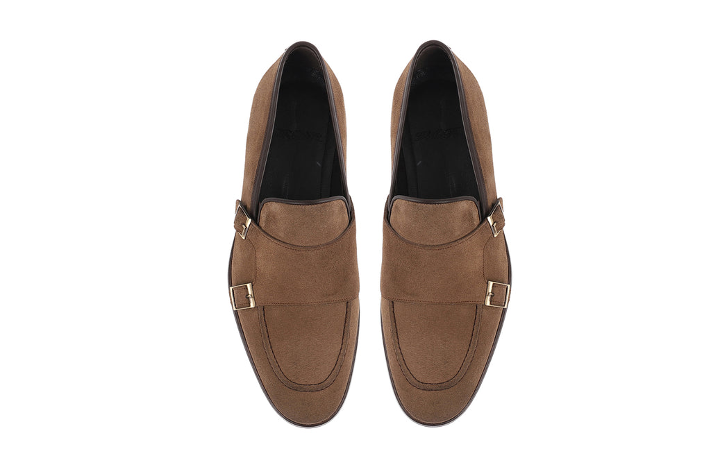 VellaPais Çift Tokalı Erkek Süet Loafers - KC08666SD