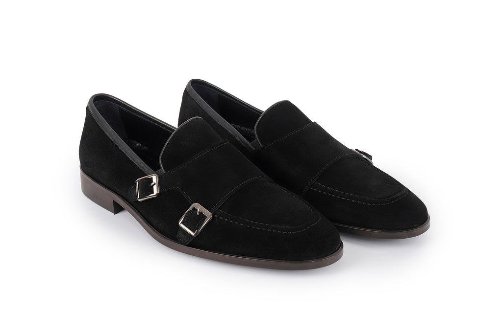 VellaPais Çift Tokalı Erkek Süet Loafers - KC08666SD