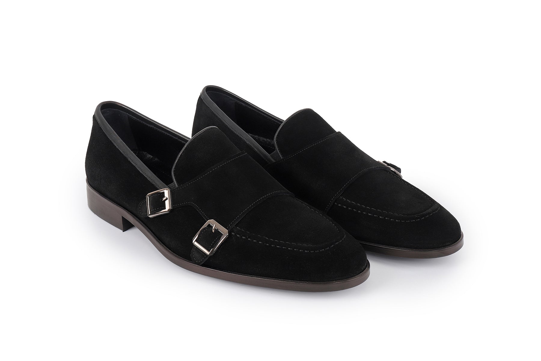 VellaPais Çift Tokalı Erkek Süet Loafers - KC08666SD