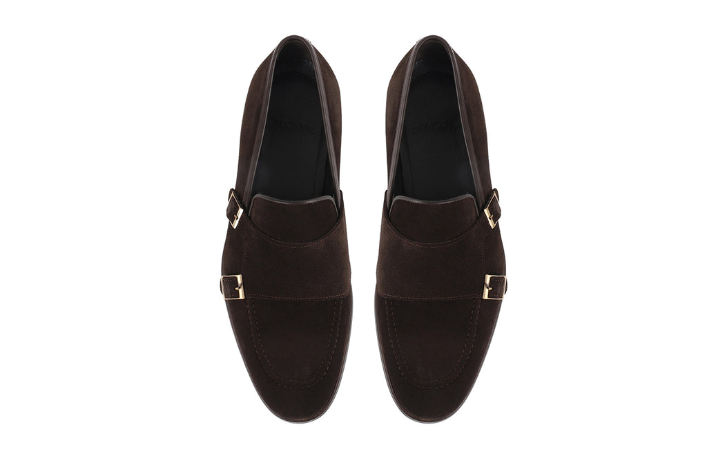 VellaPais Çift Tokalı Erkek Süet Loafers - KC08666SD