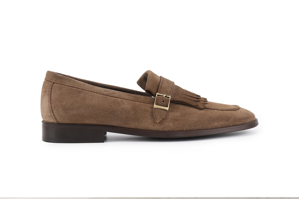 VellaPais Tek Tokalı Püsküllü Süet Erkek Loafers - KC08671