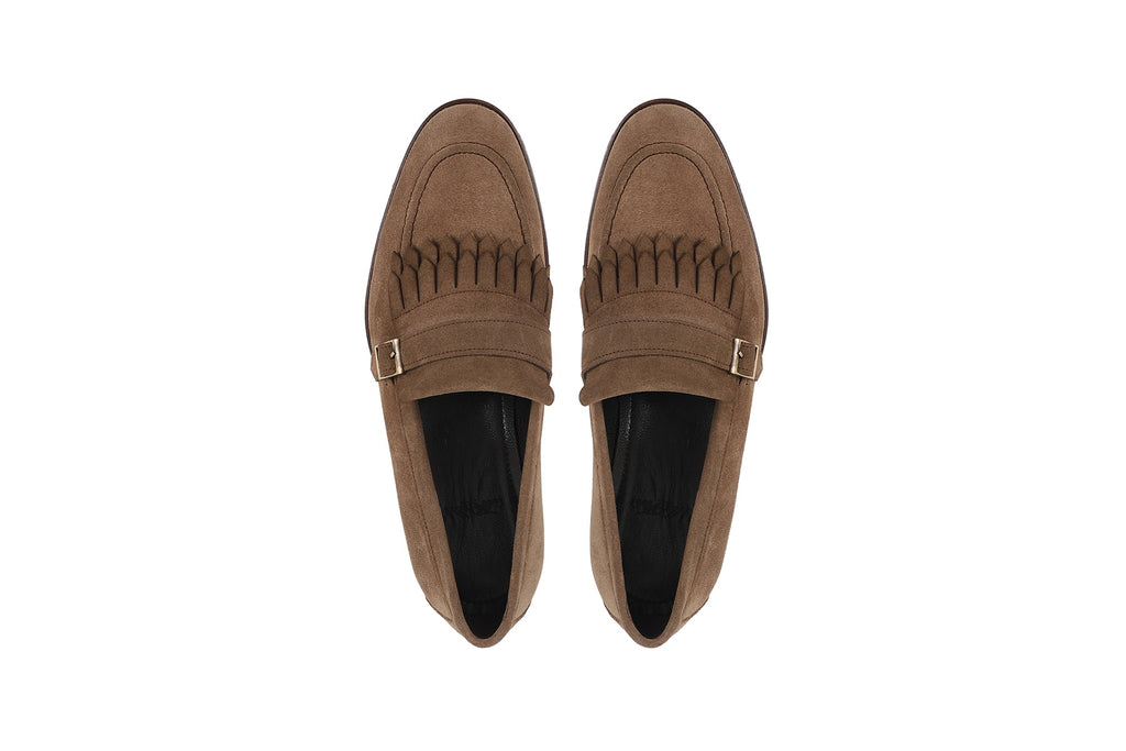 VellaPais Tek Tokalı Püsküllü Süet Erkek Loafers - KC08671