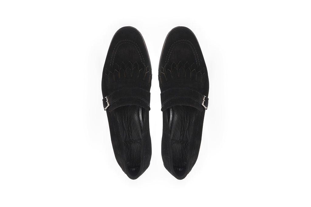 VellaPais Tek Tokalı Püsküllü Süet Erkek Loafers - KC08671