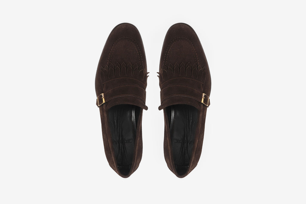 VellaPais Tek Tokalı Püsküllü Süet Erkek Loafers - KC08671