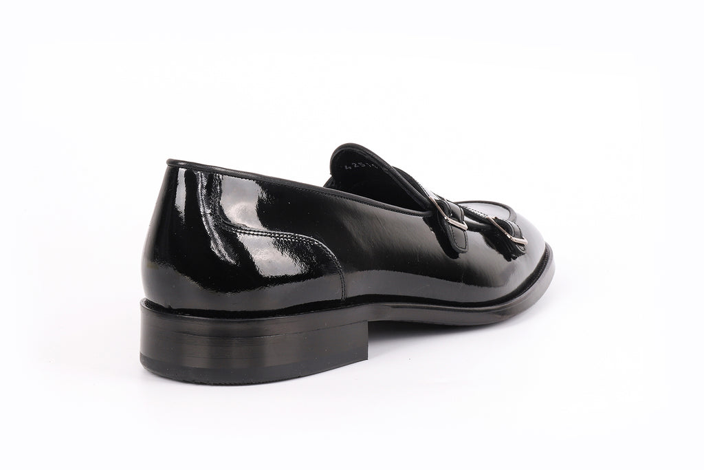 VellaPais Çift Tokalı Rugan Erkek Loafer-KC42519PT