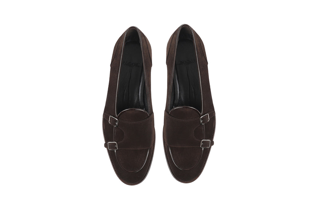 VellaPais Çift Tokalı Erkek Süet Loafers-KC42519SD