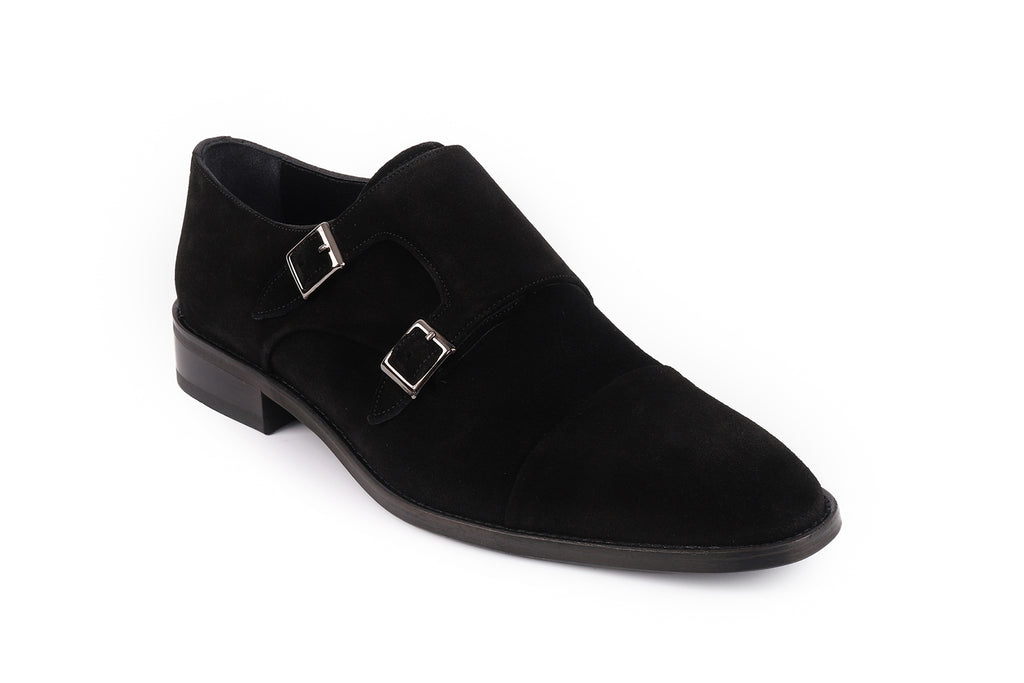 VellaPais Çift Tokalı Erkek Süet Deri Loafers - KC48558SD