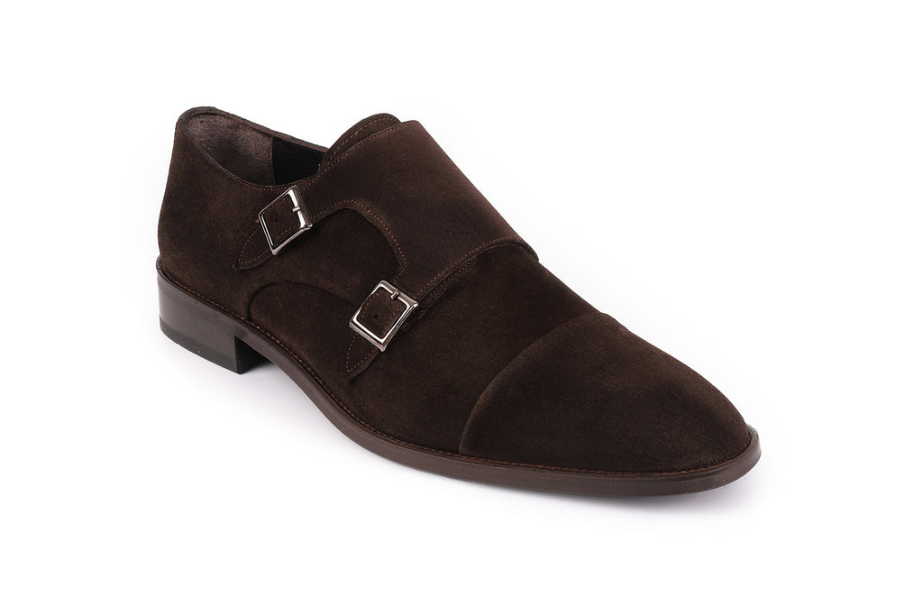 VellaPais Çift Tokalı Erkek Süet Deri Loafers - KC48558SD