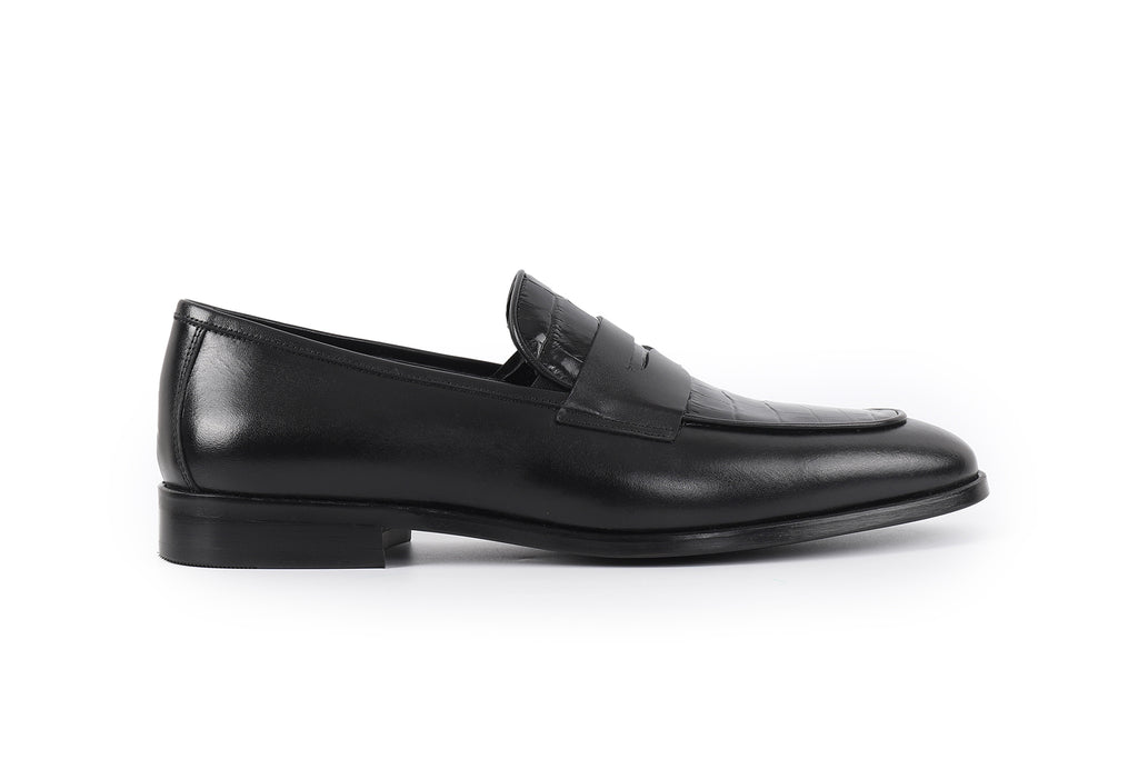 VellaPais Timsah Deri Baskılı Erkek Loafers - KC72673