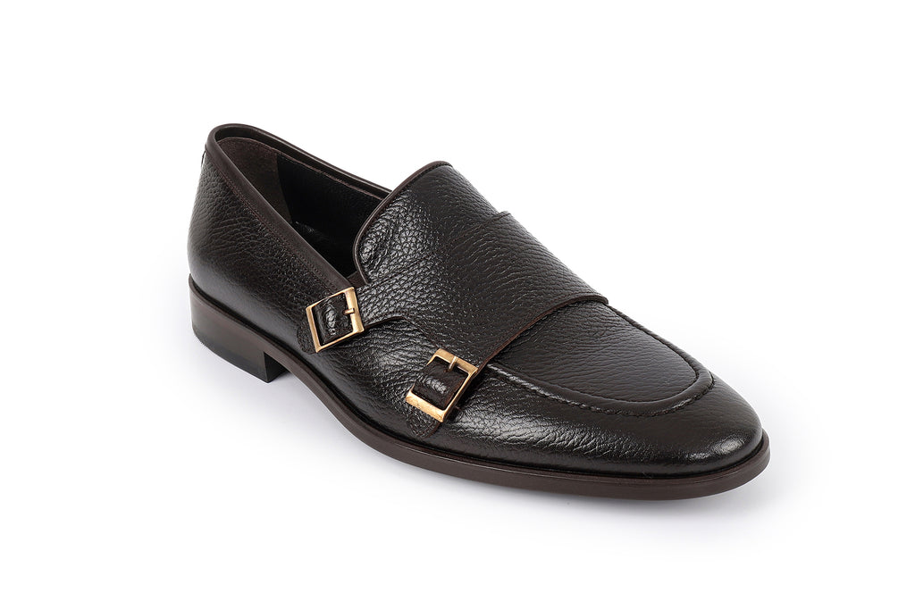 VellaPais Çift Tokalı Floter Deri Erkek Loafers - KCF08666